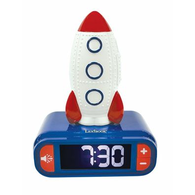 Lexibook - Rocket Digital Alarm Clock For Kids With Night Light Snooze