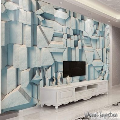 Vlies Fototapete Wandtapete Wandbilder Geometrischer 3D Backsteinmauer 4287
