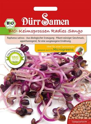 BIO-Keimsprossen Radies Sango 30 g - pikant-würzige rote Sprossen