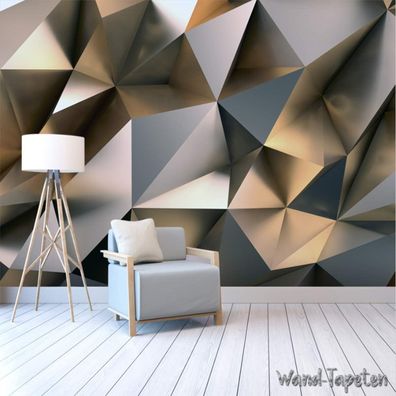 Vlies Fototapete Wandtapete Wandbilder 3D Abstrakte Goldmetallische 4295