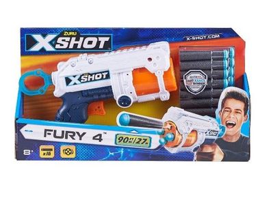 Zuru XShot Fury 4 Pistole Dartblaster Spielzeug Dart Gun Blaster 4er Lauf
