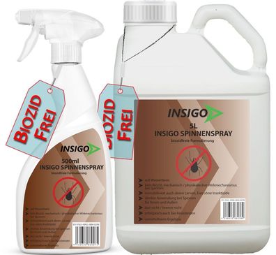 INSIGO 5L + 500ml Anti Spinnenspray Mittel Schutz Abwehr vertreiben gegen Spinnen ex