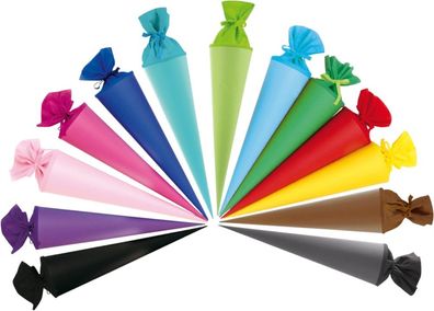 Schultüten Einzelfarben, extra stark, 70 cm lang, mit Filzmanschette