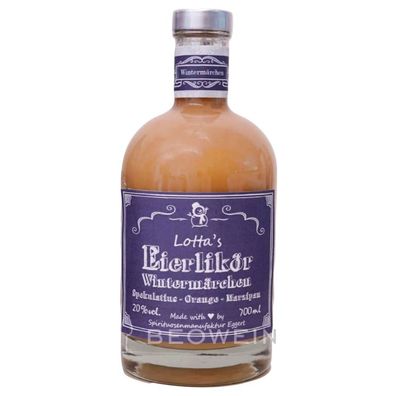 Lottas Eierlikör Wintermärchen 0,7 l - mit Spekulatius, Orange, Marzipan, Schokolade