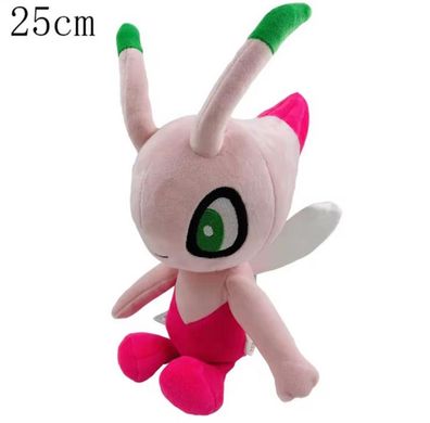 Celebi Plüschtier 25 cm - Pokémon Kuscheltier - Weiches Spielzeug zum Knuddeln