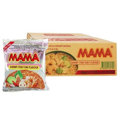 20er-Pack MAMA Instantnudeln Shrimp Tom Yum Jumbo Pack 90g