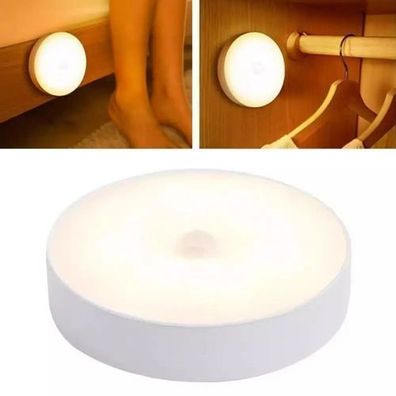 LED Sensor Light Mini Night Lights Round Chargeable Lamp For Bedroom Kitchen Stair