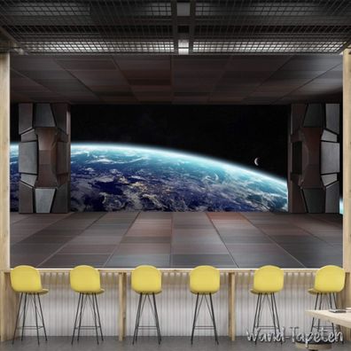 Vlies Fototapete Wandtapete Wandbilder Modern Raumschiff Luke Bullaugen 4300