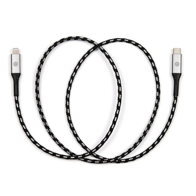 Original VW Anschlusskabel USB-C auf Lightning Ladekabel beleuchtet 100cm 000051446CC
