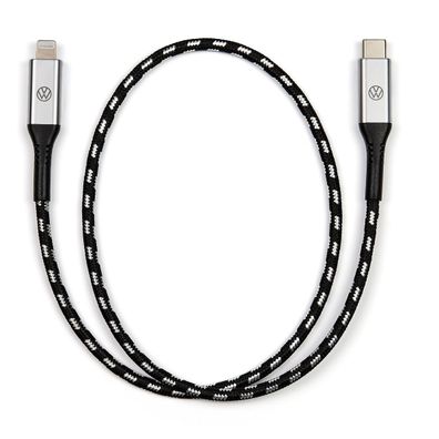 Original VW Anschlusskabel USB-C auf Lightning Ladekabel beleuchtet 50cm 000051446CA