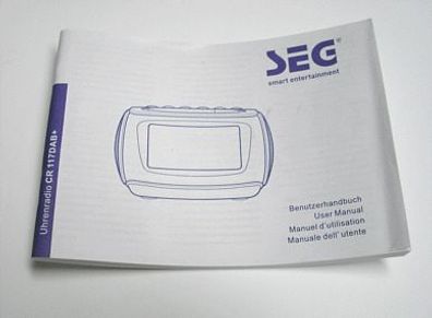 SEG Uhrenradio CR117 DAB Bedienungsanleitung Handbuch Benutzerhandbuch