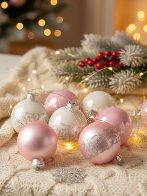 Kugelsortiment 28 Stk 6cm Noble Rose Inge-Glas