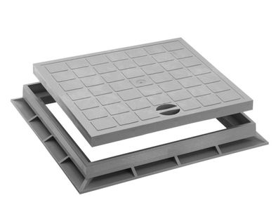 Schachtabdeckung mit Rahmen 20 x 20 cm