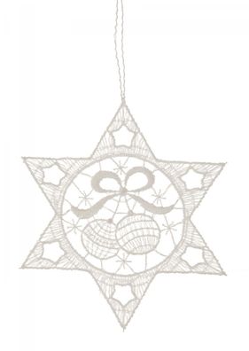 Baumbehang Stern mit Kugeln Plauener Spitze BxHxT 9x9x0,1cm NEU Christbaumschmuck