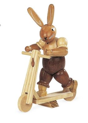 Osterfigur Hase auf Roller natur klein Höhe 11cm NEU Osterdeko Osterhasenfigur