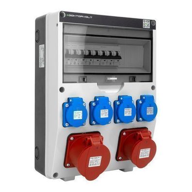 Baustromverteiler 32A 16A CEE 4x230V mit LS-Schalter Stromverteiler Wandverteiler