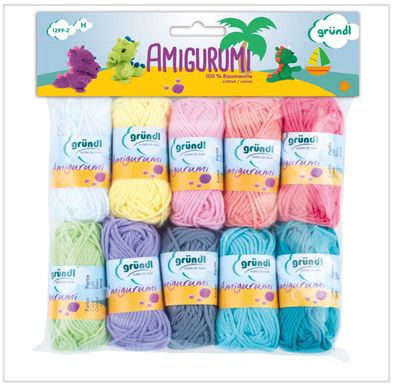 Gründl Amigurumi Set "Candy" 10x10g Miniknäule Häkeln 100% Baumwolle