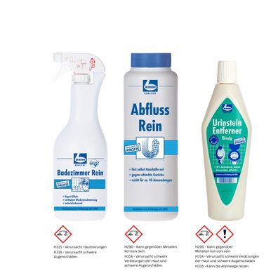 Dr. Becher Badezimmer Rein + Abfluss Rein + Urinstein Entferner (Bad-Paket)