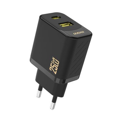 Dudao A26T GaN 25W USB-A, USB-C Ladegerät – Schwarz