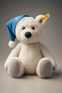 Original BMW Teddy Steiff mit Mütze Plüschtier Kuscheltier Weiss