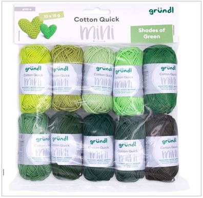 Gründl Amigurumi Set "Green" kleine 10x15g Knäule Häkeln 100% Baumwolle