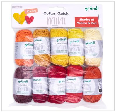 Gründl Amigurumi Set Yellow&Red" kleine 10x15g Knäule Häkeln 100% Baumwolle