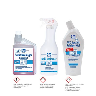 Dr. Becher Sanitärreiniger Konzentrat 1l Kalk Entferner 1l WC Spezial Gel 0,75l