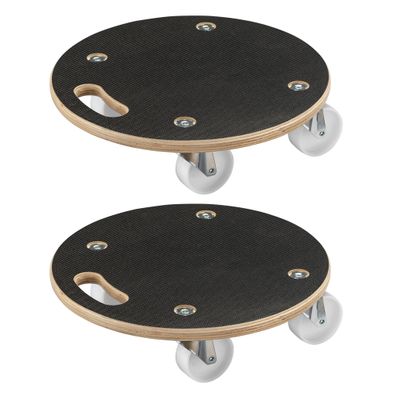 Wiltec 2x Transportroller 380 x 110 mm rund 250kg Möbelroller Rollbrett Umzugshilfe