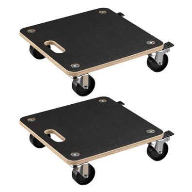Wiltec 2x Transportroller 380x380x119mm 250kg Möbelroller Rollbrett Umzugshilfe