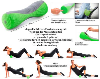 Faszienrolle mit Vibrationsmassage Maße &Oslash; 10 cm x H: 37 cm