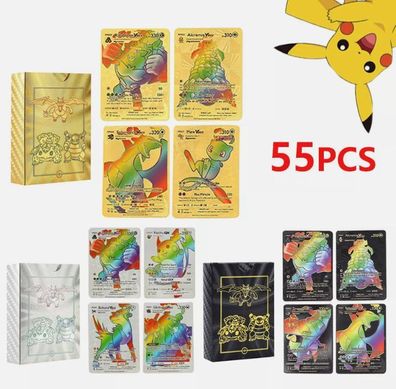 Souvenier Gold und schwarz Metall Optik Karten - Pokemon 1 Box mit je 55 (PM0812251)
