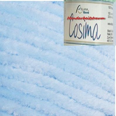 100g Cosima von Rellana superweiches Chenillegarn Nr 11 hellblau