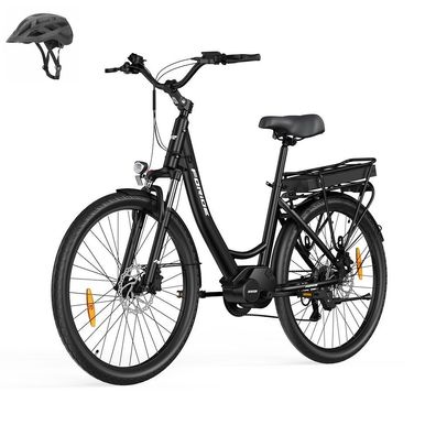 Foride Urbano 2 Electric Bike Mid-Motor 36V250W 13Ah E-Bike, Schwarz