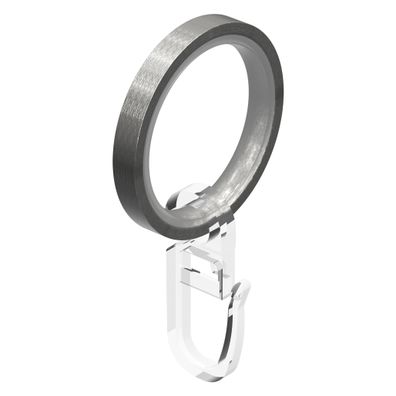 Interdeco Ringe mit Einlage 35/28 mm für Stange 20 mm Ø Edelstahl-Optik