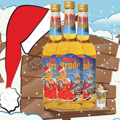 Heisser Strudel 3er Pack / 15% Vol. 0,7 ltr. / Likör mit Apfelstrudel Geschmack