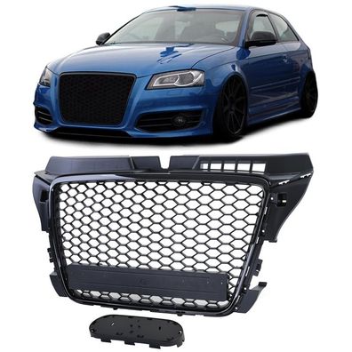 Sport Wabengrill Frontgrill Schwarz Matt ohne Emblem für Audi A3 8P 2008-2013