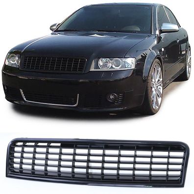 Kühlergrill Frontgrill Schwarz ohne Emblem für Audi A4 B6 8E Limo Avant 00-04