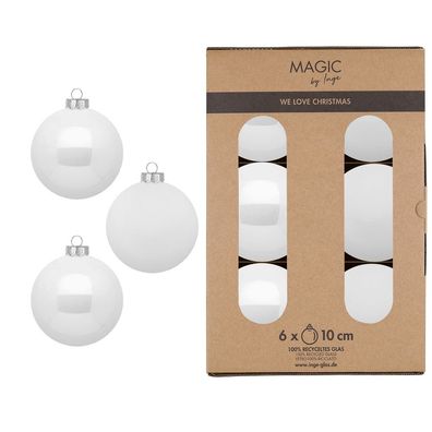 Weihnachtskugeln 6 Stk 10cm Pure White
