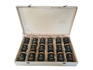 Geschenk Holzbox mit 18 Gewürzmischungen von Inselsalz
