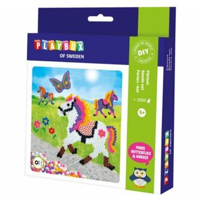 Playbox Nähperlenset Pferde und Schmetterlinge 2000St