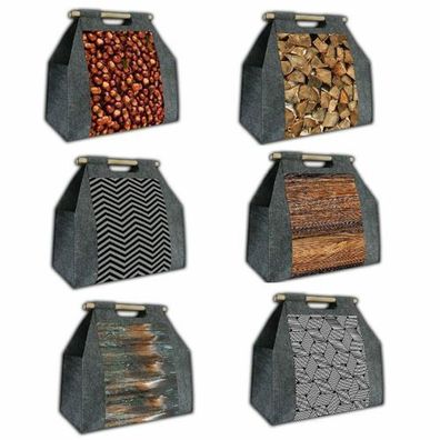 Tasche Holztasche rechteckig mit Tragegriff Rechteckig Polyesterfilz Damentasche