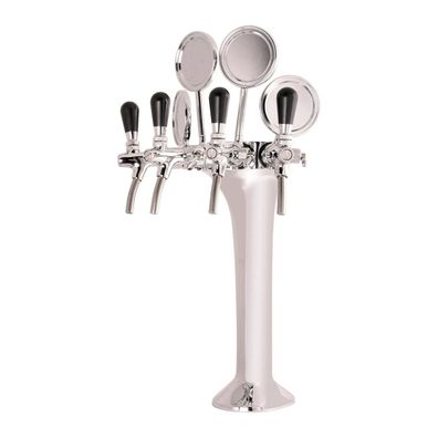 Schanksäule Chrom 4-leitig