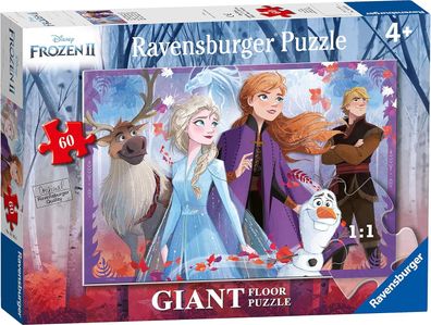 Ravensburger Kinderpuzzle 03031 - Die Eiskönigin 2: Unterwegs im Zauberwald - Bodenpu