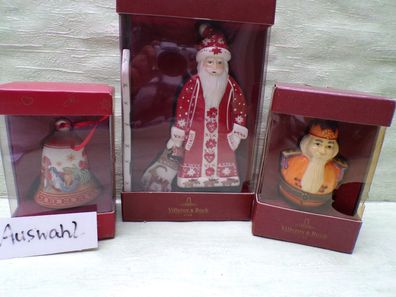 altes Villeroy & Boch Glocke Weihnachtsmann Nußknacker & OVP