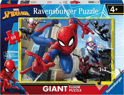 Ravensburger Kinderpuzzle 03095 - Spidermans Kräfte - Bodenpuzzle mit 60 großen Puzzl