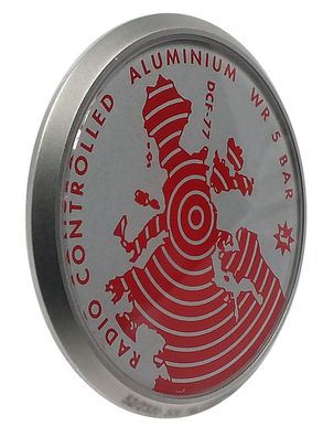Junghans Funk Gehäuse-/ Bodendeckel Aluminium grau/rot > 052/2210