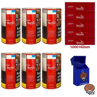 Burton Red Volumentabak XXL Dose 6x 85g, 1000 Winston Hülsen, Box