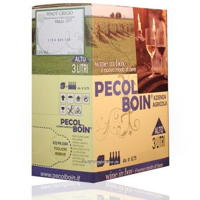 Pecol Boin (Colferai) BIB(3L) Pinot Grigio DOC Friuli 12% IGT 3.00 Liter
