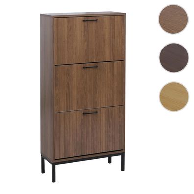 Schuhkipper HWC-P48, 3 Kippfächer Ablage MDF Melamin 125x60x25cm