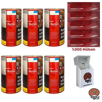 Burton Red Volumentabak XXL Dose 6x 85g, 1000 Hülsen, Box